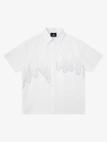 Kurzarmhemd mit abstraktem Skyline-Motiv