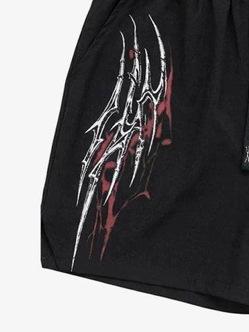 Y2K Thorn Graphic Drawstring Shorts