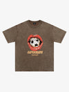 Soccer Ball Lips Graphic T-Shirt 