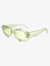 Retro Punk Studded Small Square Frame Sunglasses 