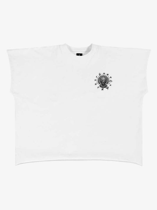 Schwarzes Crop-T-Shirt mit Grafikprint