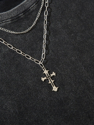 Street Ripped Vest with Detachable Necklace 