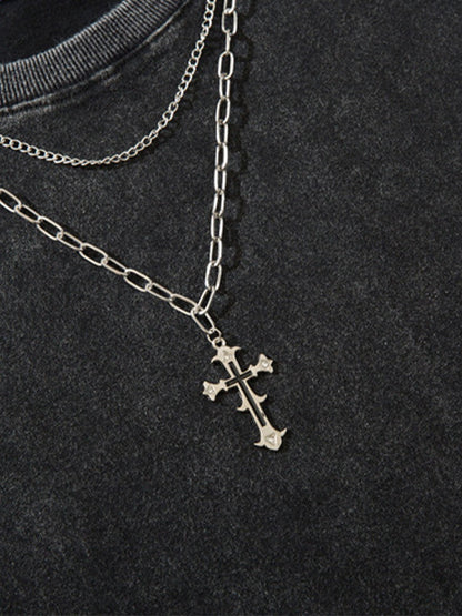 Street Ripped Vest with Detachable Necklace 