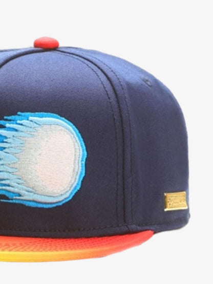 Baseballkappe mit grafischer Stickerei und Farbblockmuster