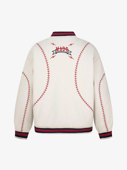 Baseball Stitch Embroidered Varsity Jacket 