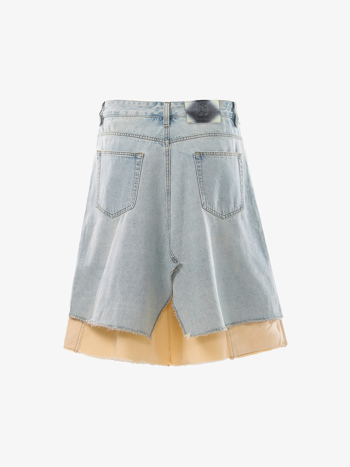 Shorts aus geripptem Denim im Zweiteiler-Look