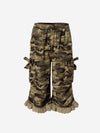 Capri-Shorts mit Camouflage-Schleifen- und Spitzenbesatz