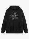 Gothic Devil Graphic Washed Hoodie 