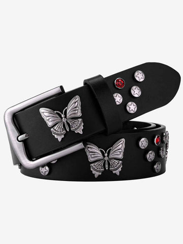 Vintage Butterfly & Star Studded Punk Belt 