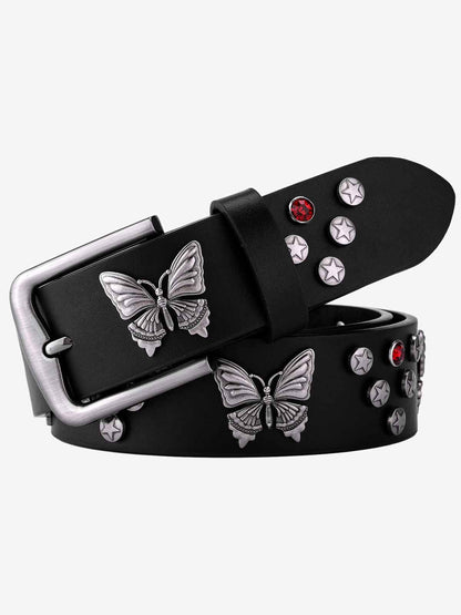 Vintage Butterfly & Star Studded Punk Belt 