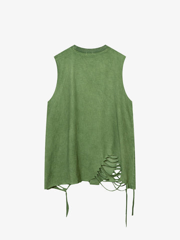 Street Ripped Vest with Detachable Necklace 