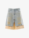 Shorts aus geripptem Denim im Zweiteiler-Look