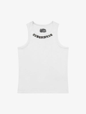 Gothic Lettering Embroidered Ribbed Vest - 2522 