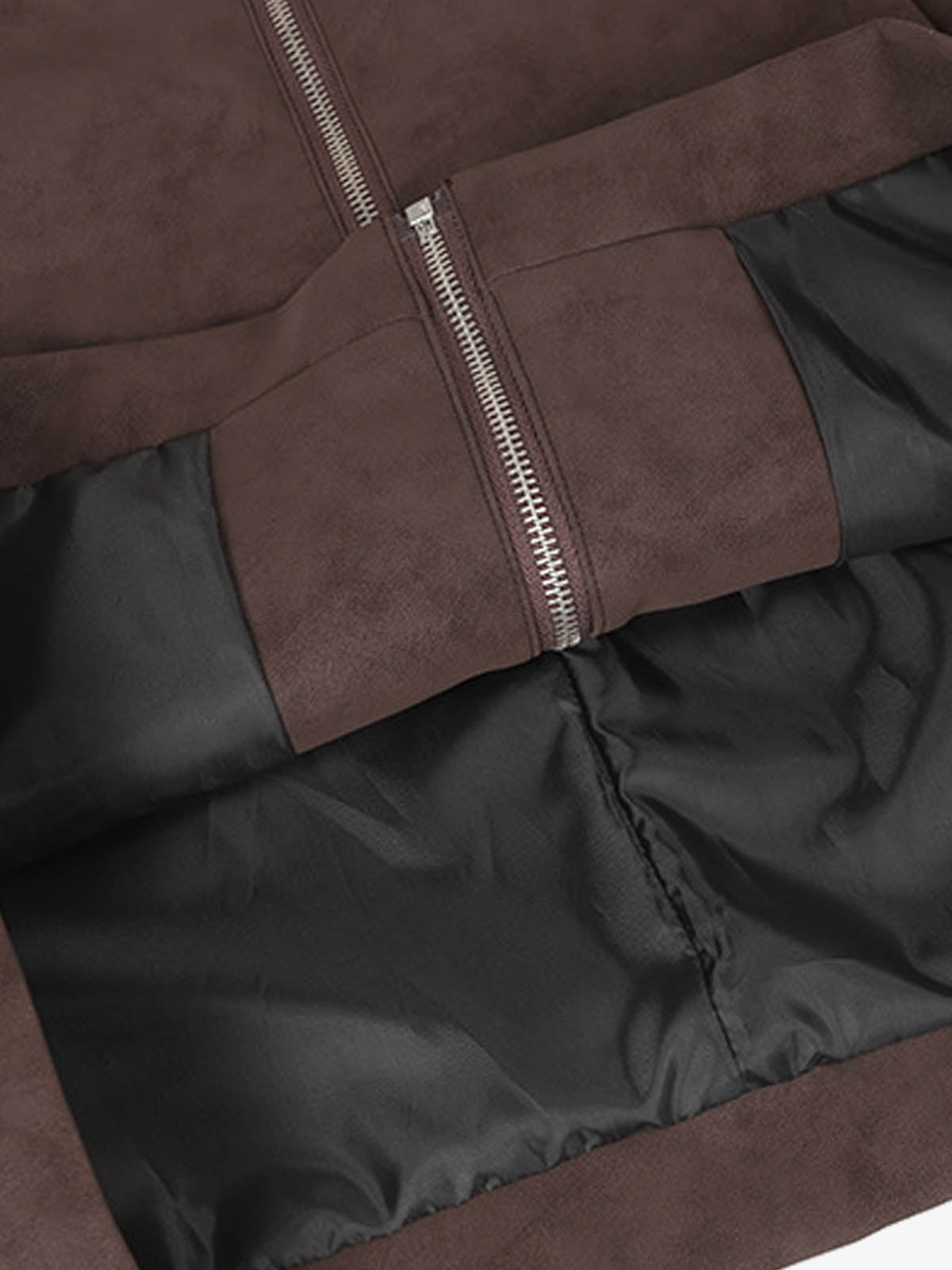 Suede Studded Zip Up Jacket 