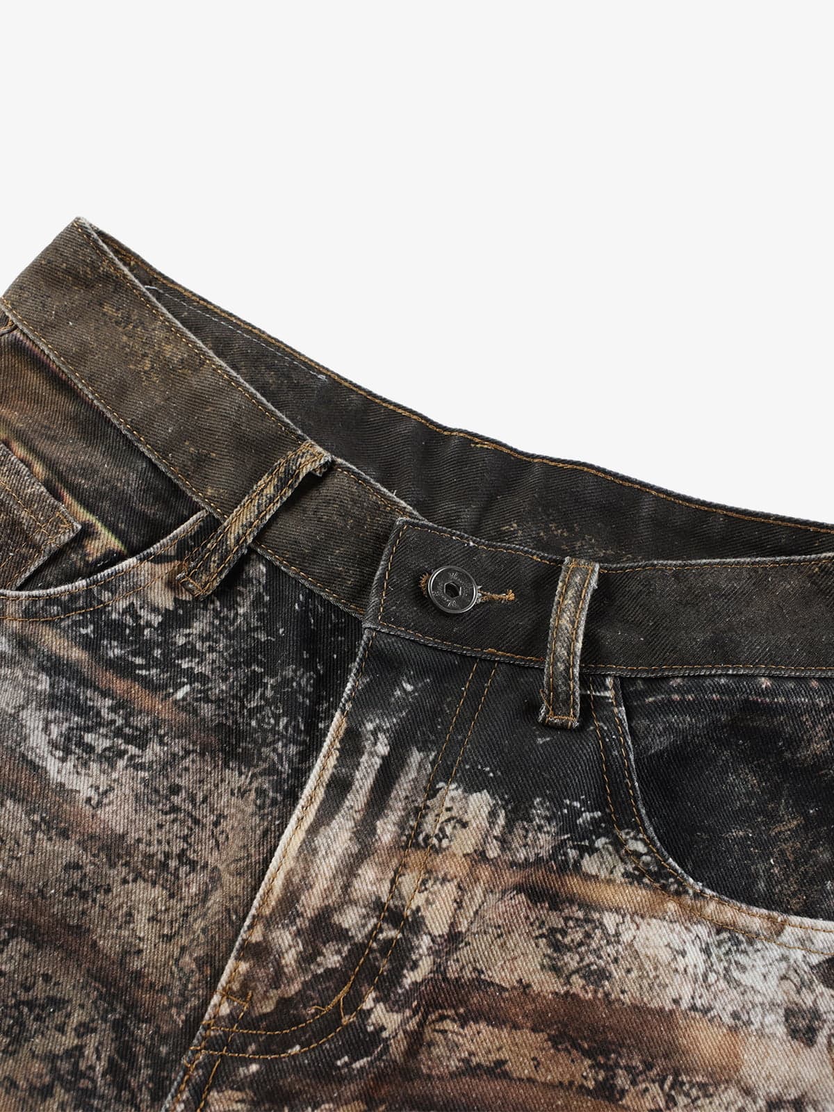 Jeans im Camouflage-Look – High-Rise Relaxed Fit Hose