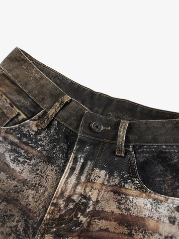 Jeans im Camouflage-Look – High-Rise Relaxed Fit Hose