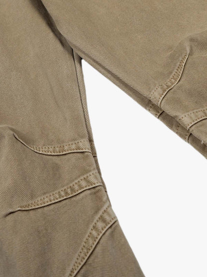 Curved Barrel Leg Inner Pleat Utility Jeans 