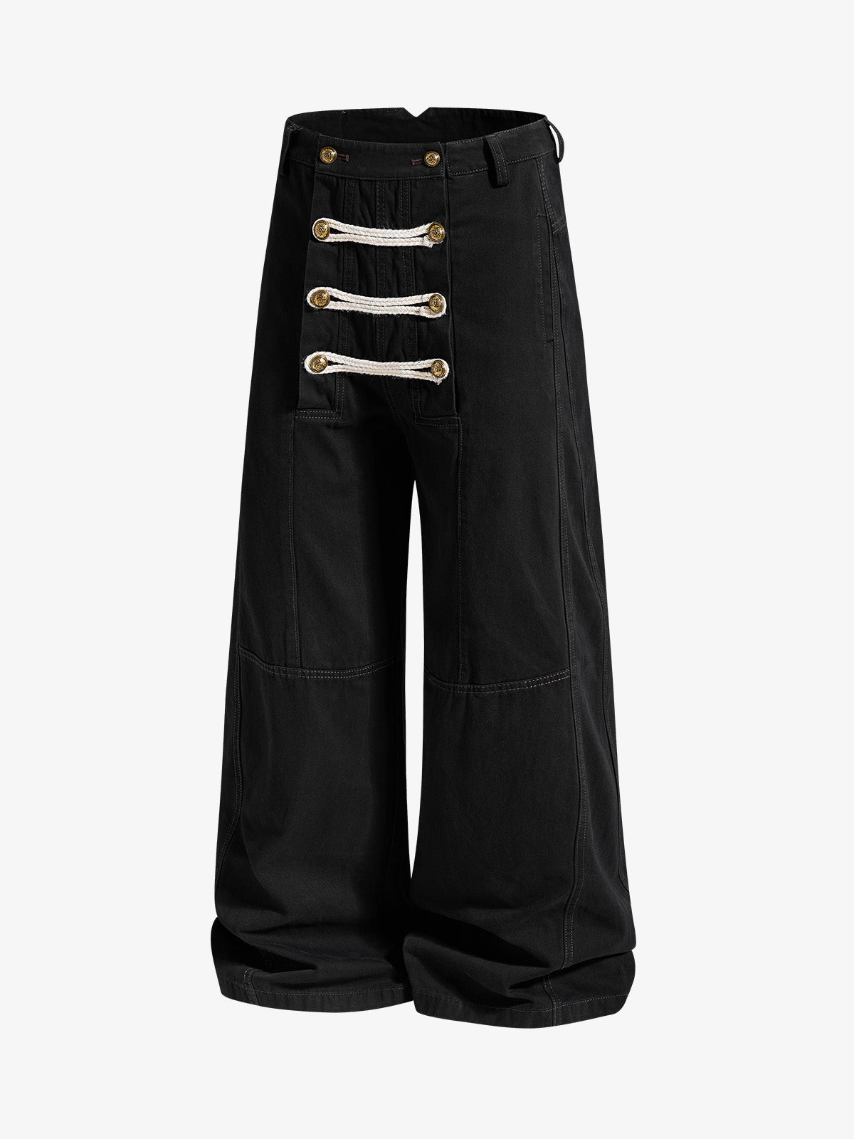 Military Button Baggy Cargo Pants – Napoleon Style Utility Streetwear