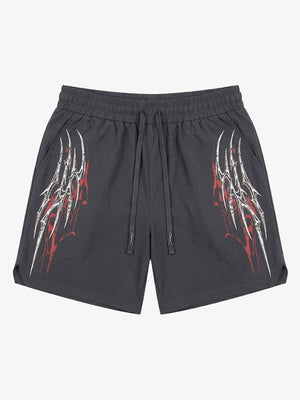 Y2K Thorn Graphic Drawstring Shorts