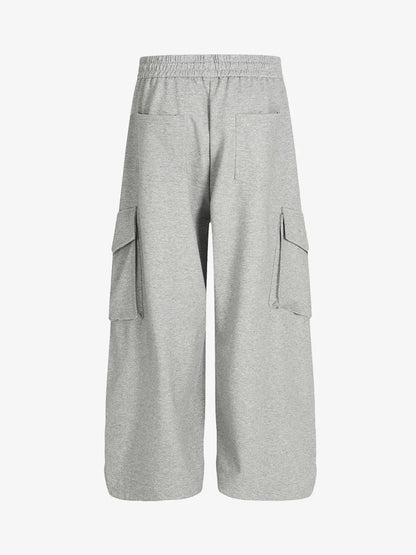 Wrinkled Detail Multi-Pocket Cargo Sweatpants 