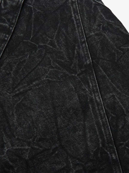 High Street Functional Structured Design Tie-Dye Baggy Jeans 