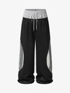 Jogginghose mit doppeltem, geschichtetem Bund und weitem Bein