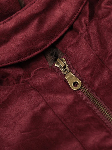 Stylish Burgundy Bomber Jacket for Men - Perfect for Casual and Outdoor Wear 