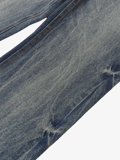 Retro Washed Faded Flared Jeans 