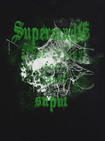 Gothic Skull Spiderweb Graphic T-Shirt 