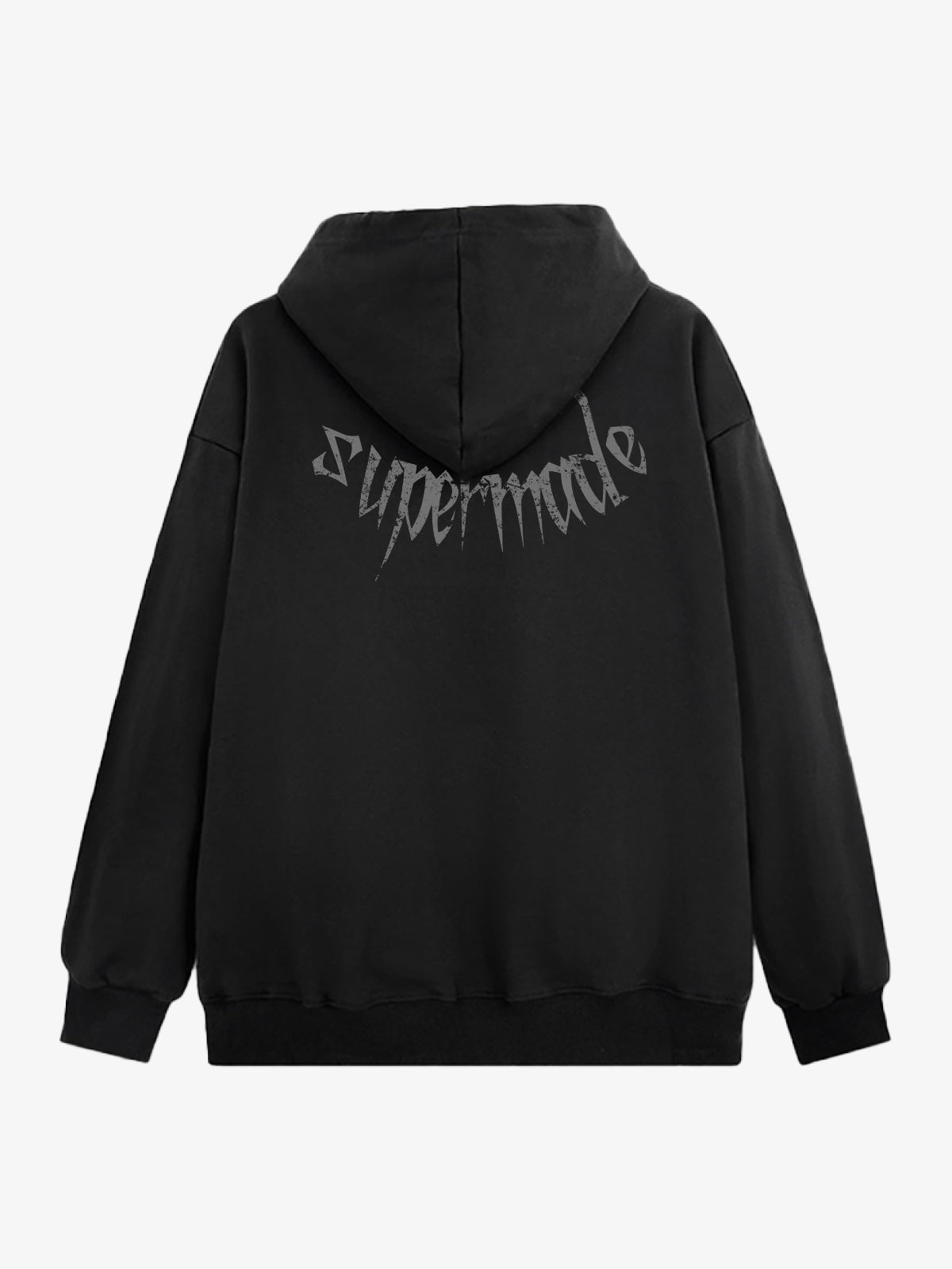 Gothic Devil Graphic Washed Hoodie 