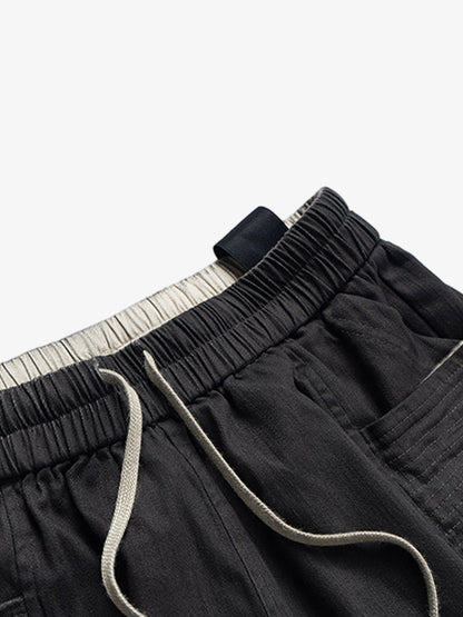 Faux Leather Gradient Cargo Shorts
