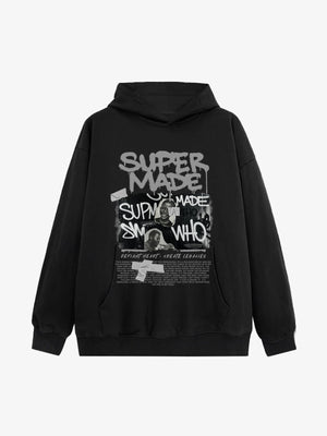 Trendy Retro Graffiti Character Hoodie 