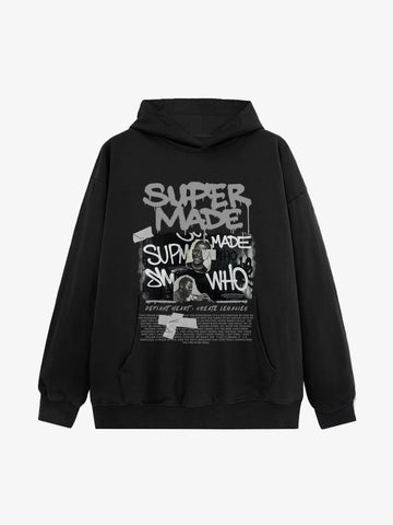 Trendy Retro Graffiti Character Hoodie 