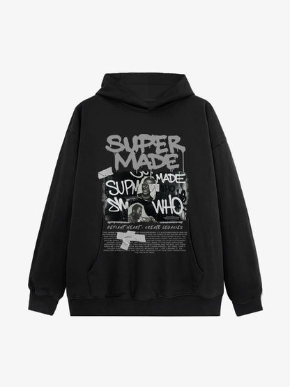 Trendy Retro Graffiti Character Hoodie 