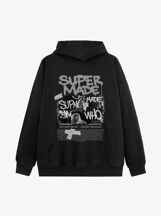 Trendy Retro Graffiti Character Hoodie 