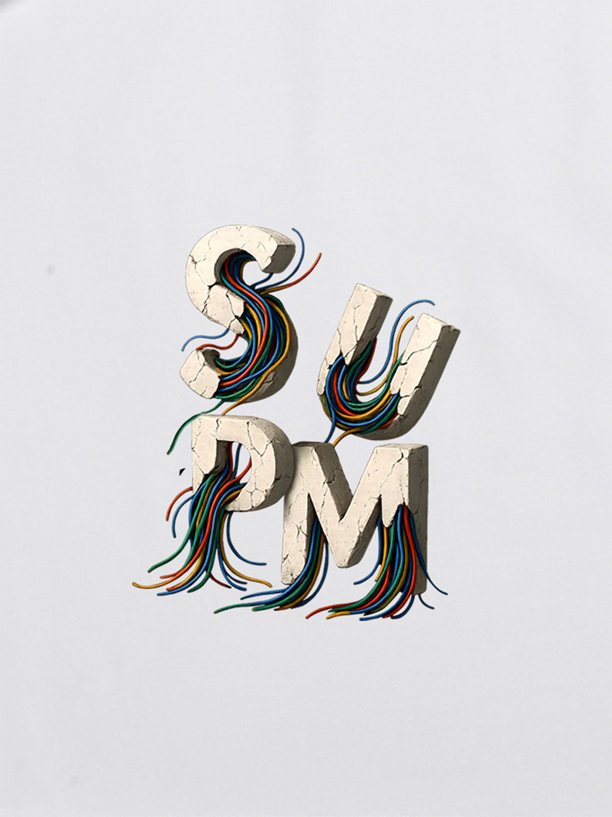 SPMD Letter Cable Graphic T-Shirt 