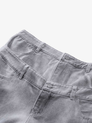 Vintage Cargo-Jeans mit doppeltem Bund