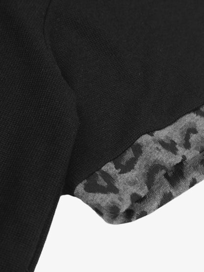 Rock Grunge Aesthetic Leopard Patchwork Polo Shirt 