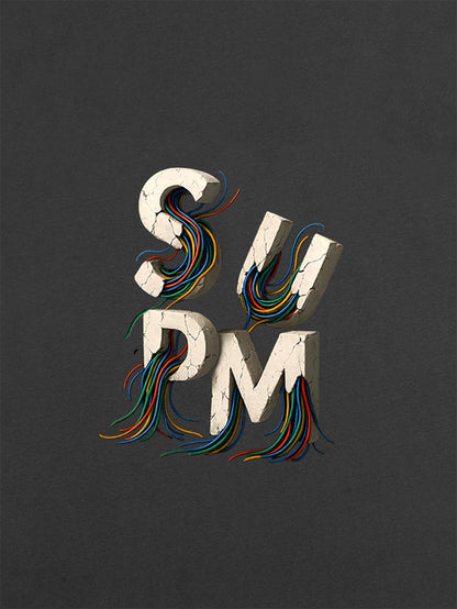 SPMD Letter Cable Graphic T-Shirt 