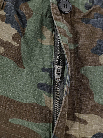 Ripstop Camouflage Cargo Shorts – 100% Cotton Lightweight Military Utility Shorts