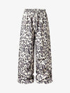 Plissierte Hose mit Leopardenmuster und Kordelzug