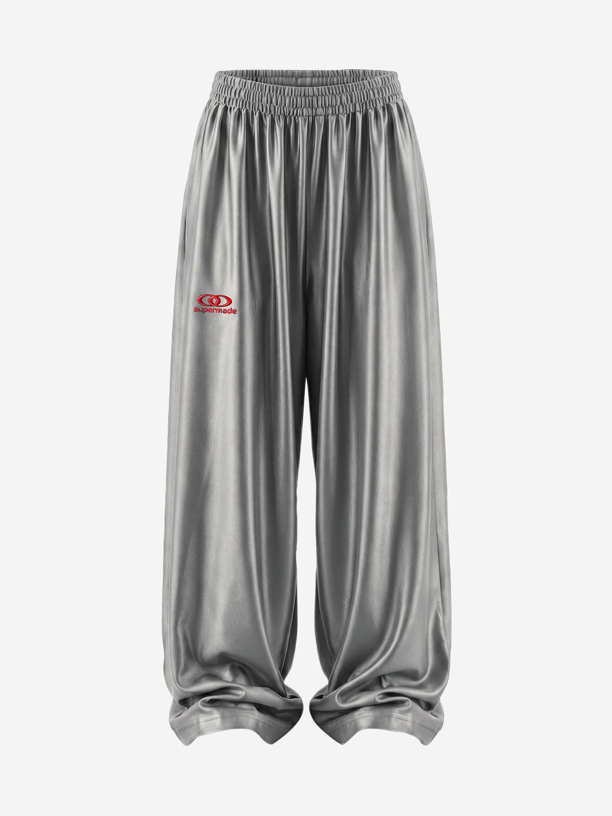 High-Waist Satin Wide-Leg Pants