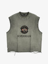 Ärmelloses T-Shirt mit Ösen an der Seite, gewaschen