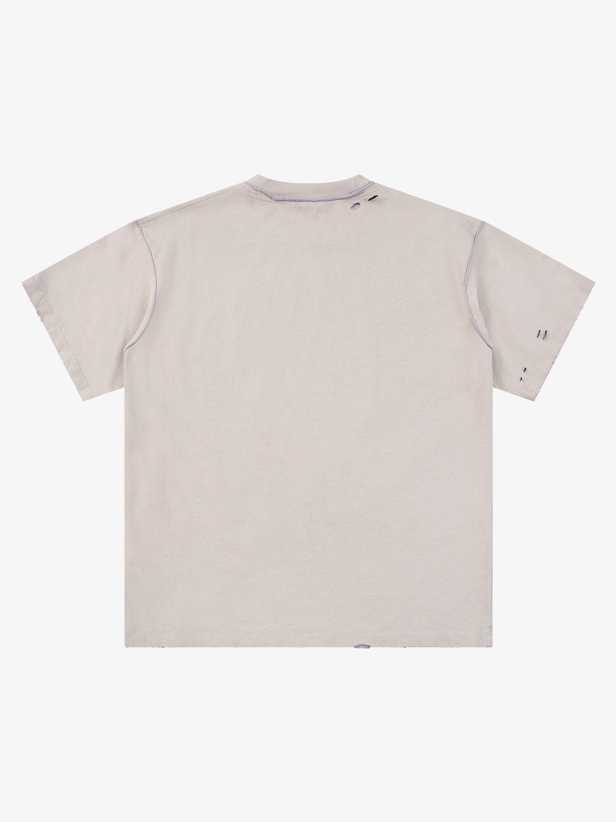 "OK" Patch Color-Block Ripped Reversible T-Shirt 