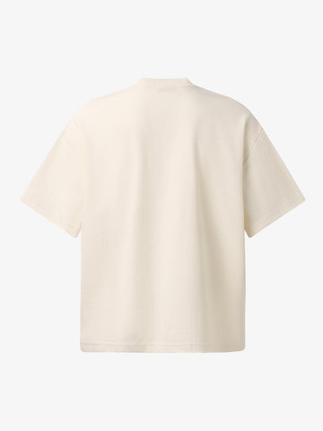 White Oversized Waffle Knit Tee – Love Graphic Relaxed Fit Streetwear