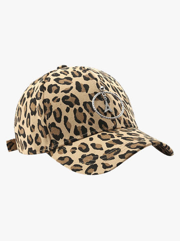 Retro Leopard Print Curved Baseball Cap 