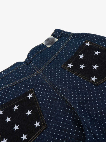 Star Embroidered Polka Dot Jeans