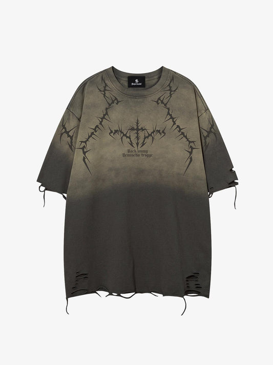Vintage-T-Shirt mit Dornenmotiv im Used-Look