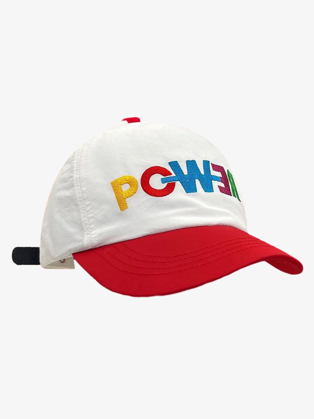 Baseballkappe mit farbigem Blockmuster und Power-Letter-Aufdruck