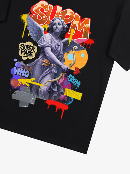 Retro Angel Statue Graffiti T-Shirt 
